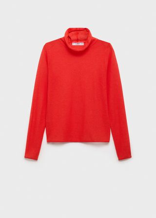 Semi-Transparent Turtleneck Sweater - Women | Mango Usa