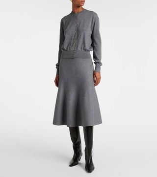 Odil Knitted Wool-Blend Midi Skirt