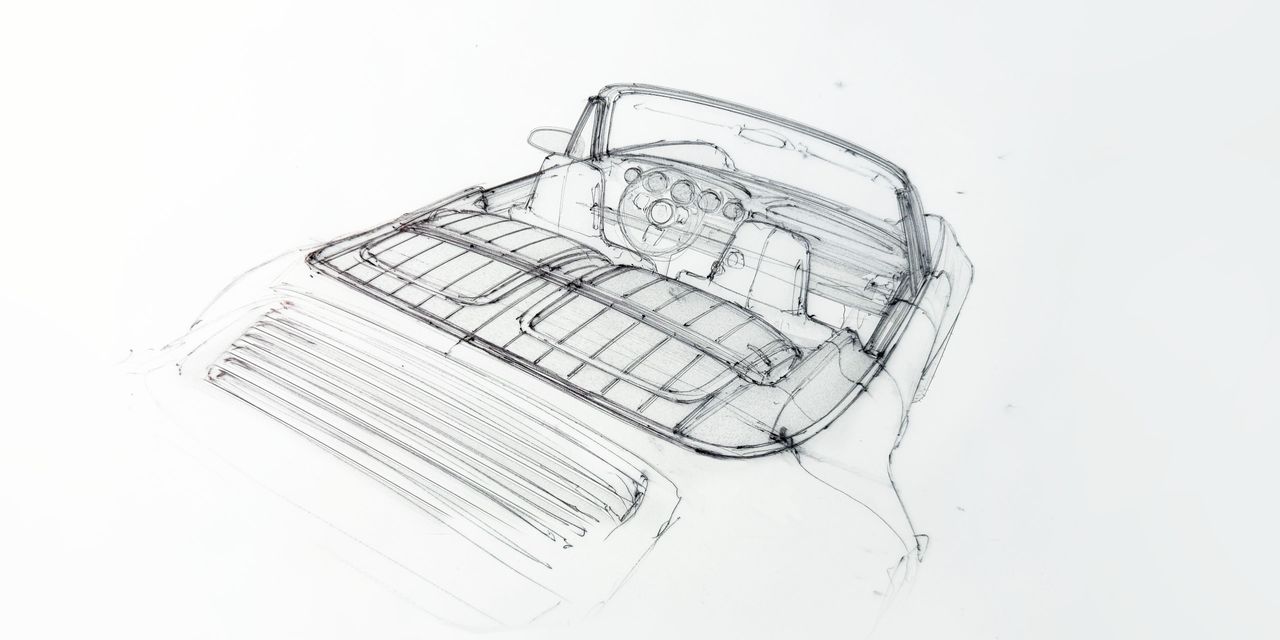 Sketch of the Porsche 911 Reimagined by Singer - Classic Turbo
