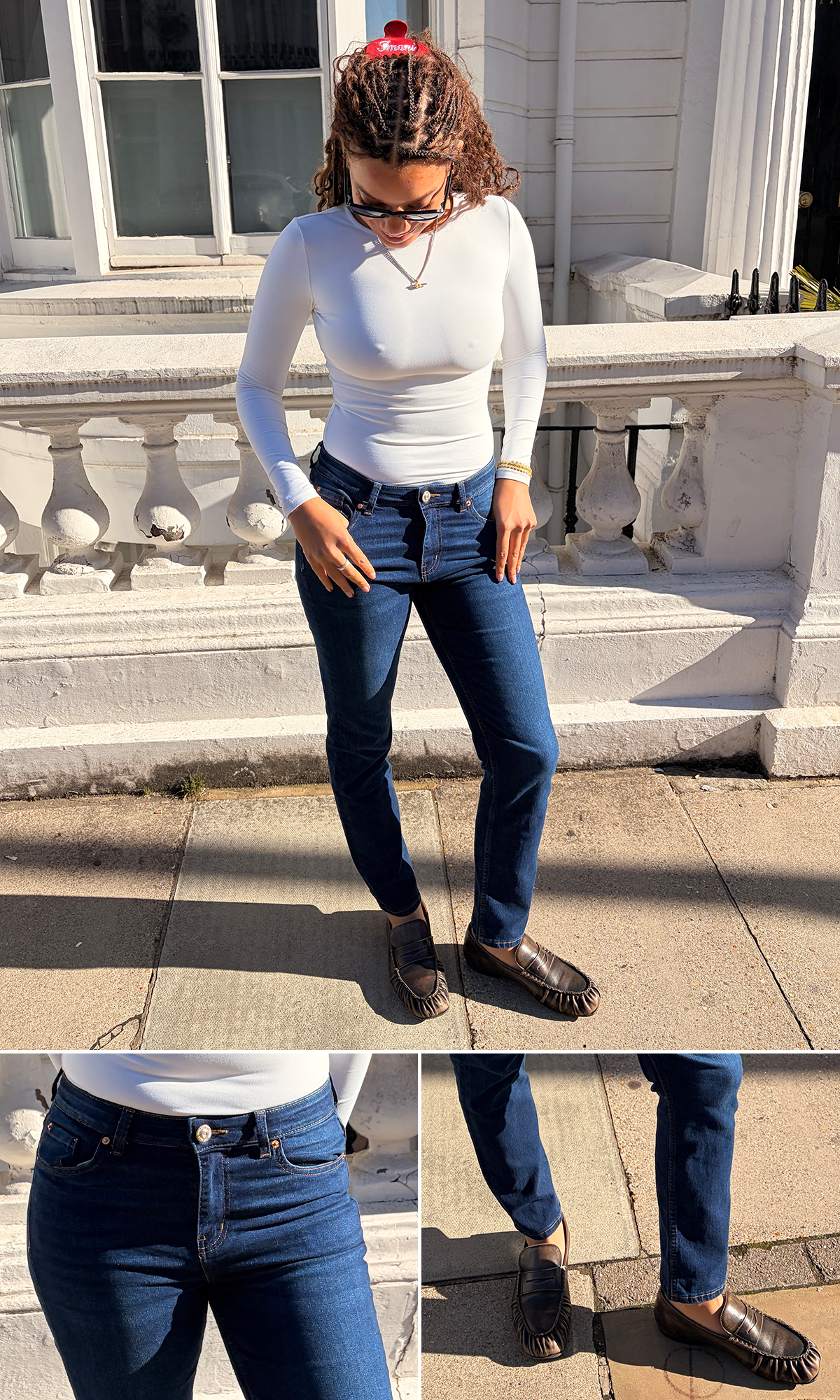 Straight-leg jeans try-on 2026: junior fashion editor Imani-Nia Francis-Tsolaki wears the M&amp;amp;S's Sienna Straight Leg .