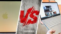 A composite picture with a MacBook Neo on the left and Acer Swift on the right, with a 'Versus' logo in the middle