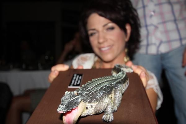 Abby McLennan displays her Crocodile Trophy