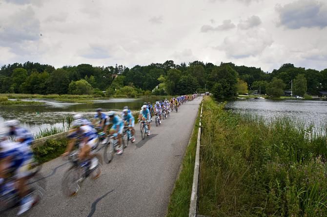 The peloton during stage 2 of the Tour of Denmark