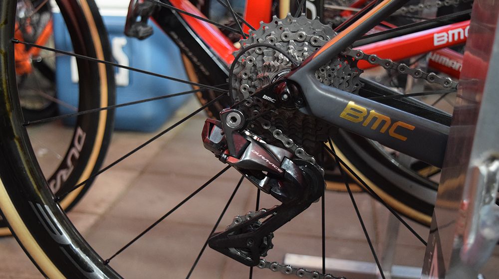 Van Avermaet ran an 11-32 cassette with 53/39 chainrings