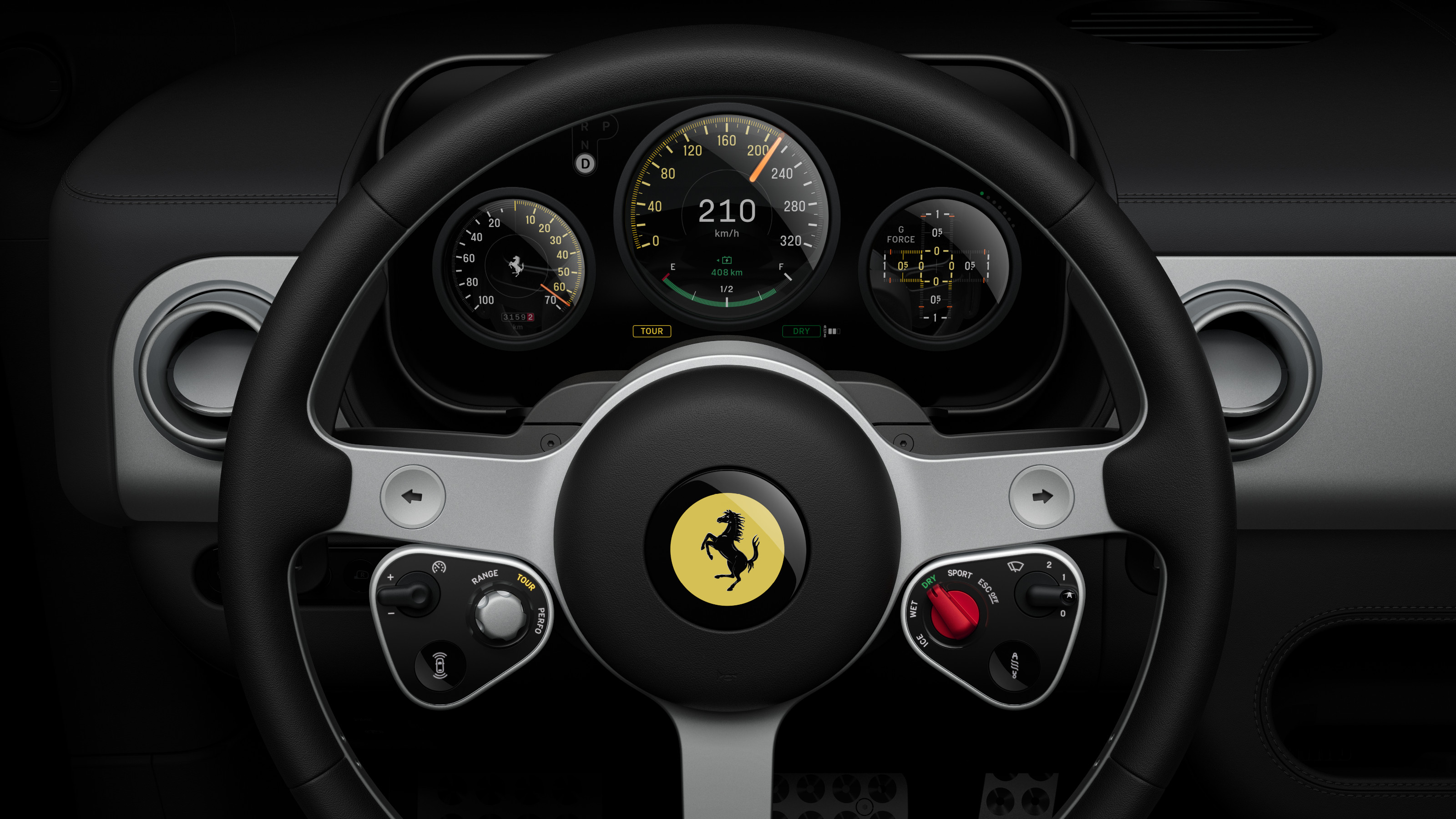 The Ferrari Luce steering wheel