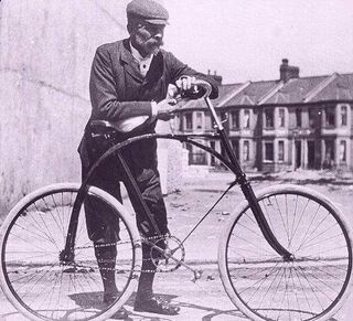 Bicycle in Plymouth, England in the early 20th century.