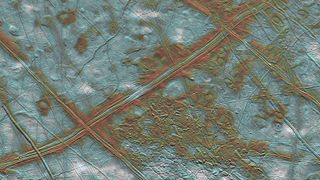 Europa is strewn with cracks and ridges | Credit: NASA/JPL/University of Arizona