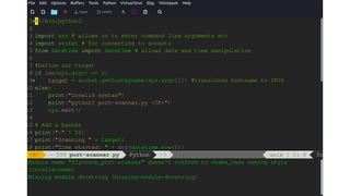 A screenshot of the emacs IDE