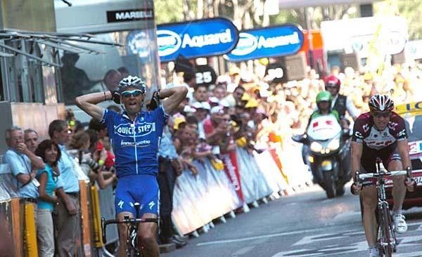 Jens Voigt (Team CSC) grimaces as he gets beaten in the sprint. He'd preferred to go solo, but the others wouldn't let him.