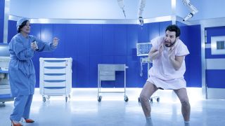 marica gay harden and skylar astin defeat a medical robot on so help me todd