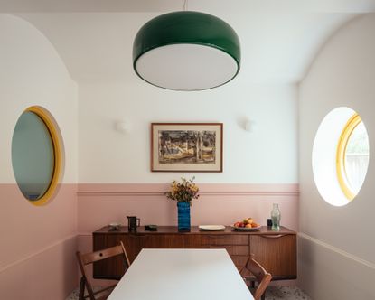 blue kitchen in charles holland designed house in east london