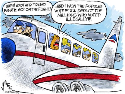 Political cartoon U.S. Donald Trump airlines Delta