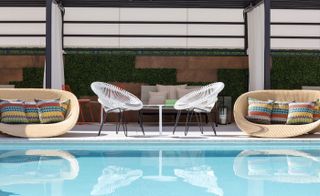 Swimming pool with chairs