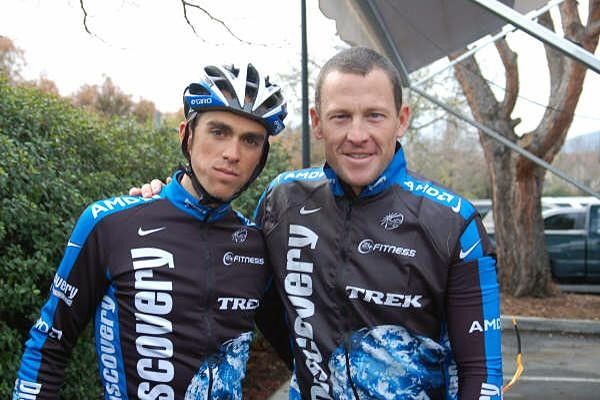 Lance Armstrong was very much a part of the Solvang camp, sparing time to welcome the team's new riders.