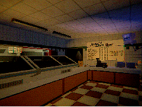A PS1 retro looking game set in a Highland diner
