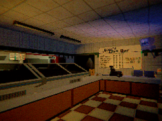 A PS1 retro looking game set in a Highland diner