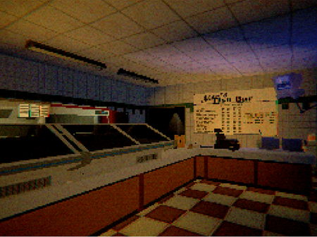 A PS1 retro looking game set in a Highland diner