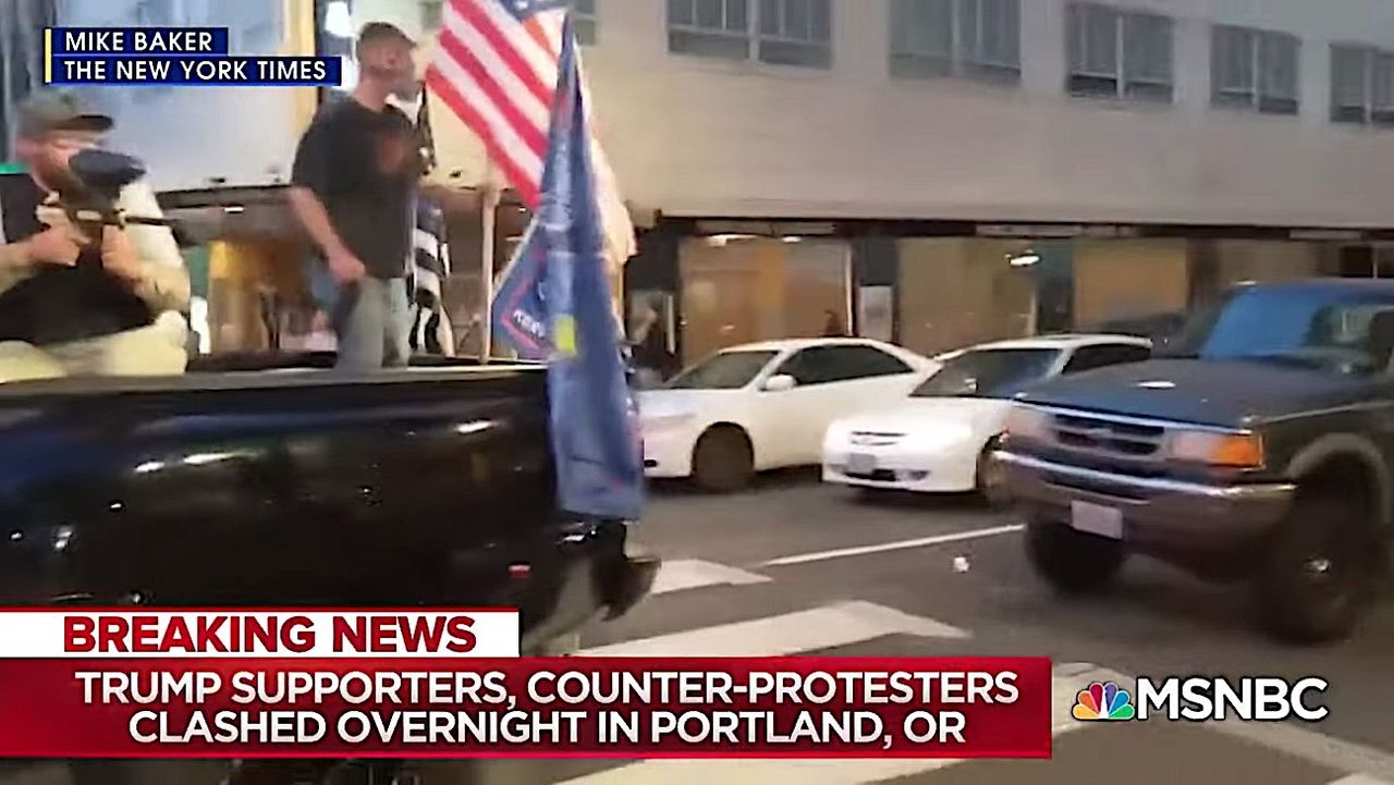 Protest in downtown Portland