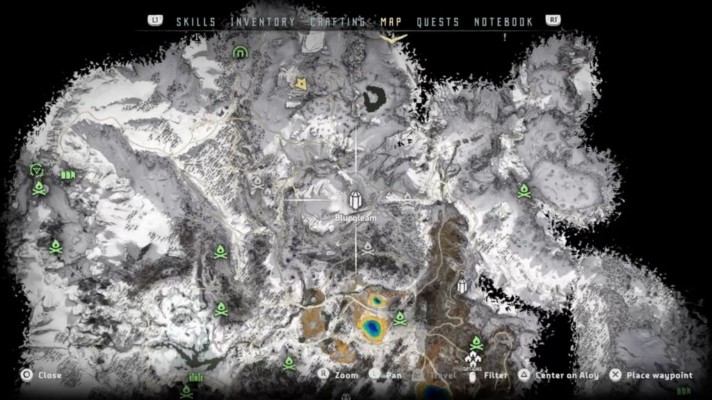Horizon Zero Dawn Frozen Wilds bluegleam locations GamesRadar+