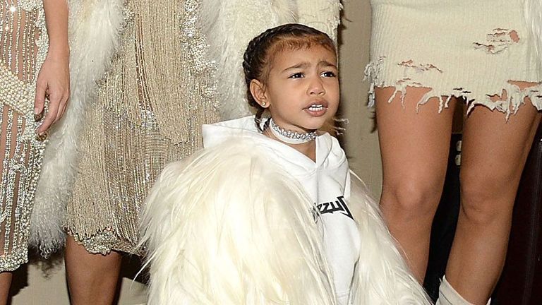 North West at the Yeezy party