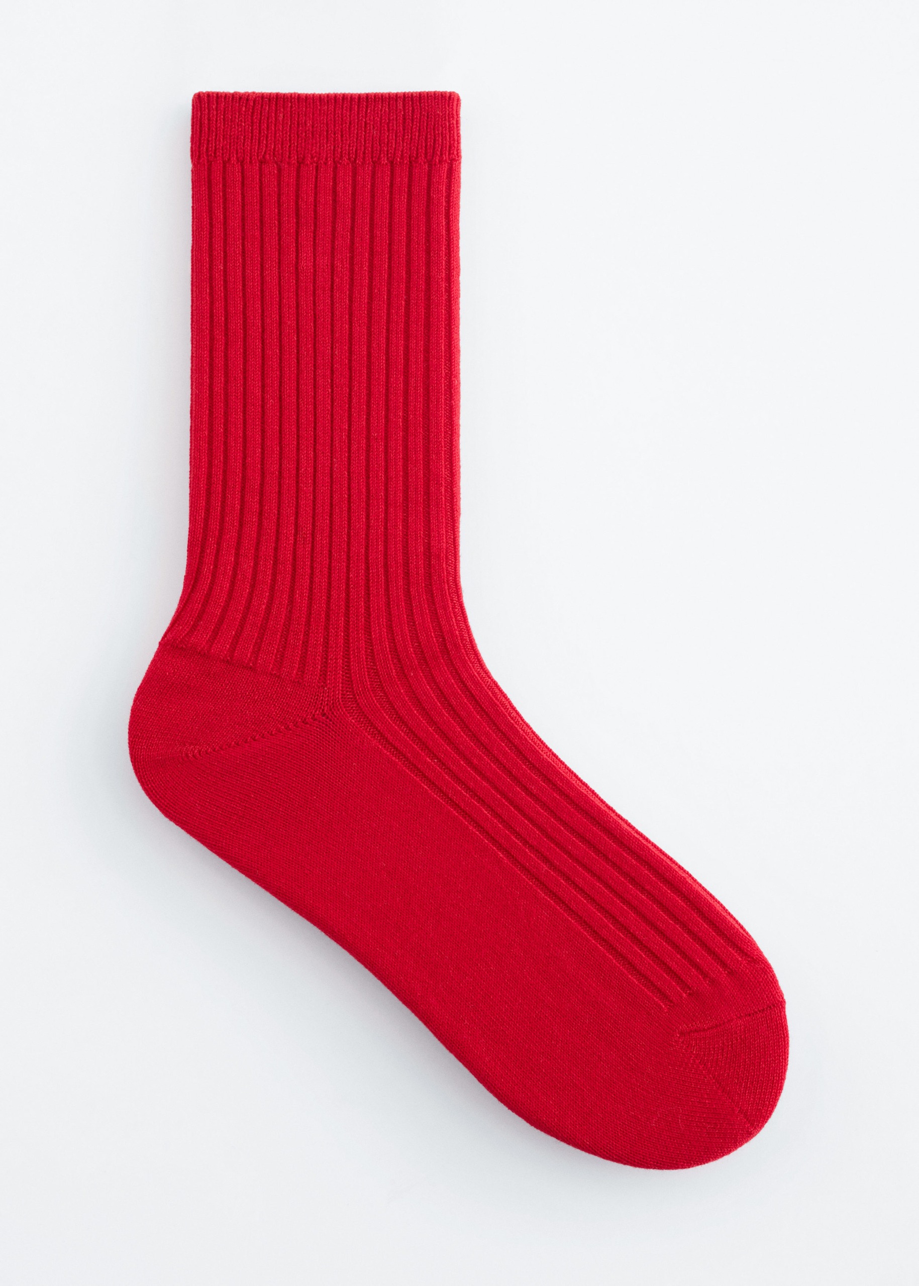 Rib-Knit Socks - Red