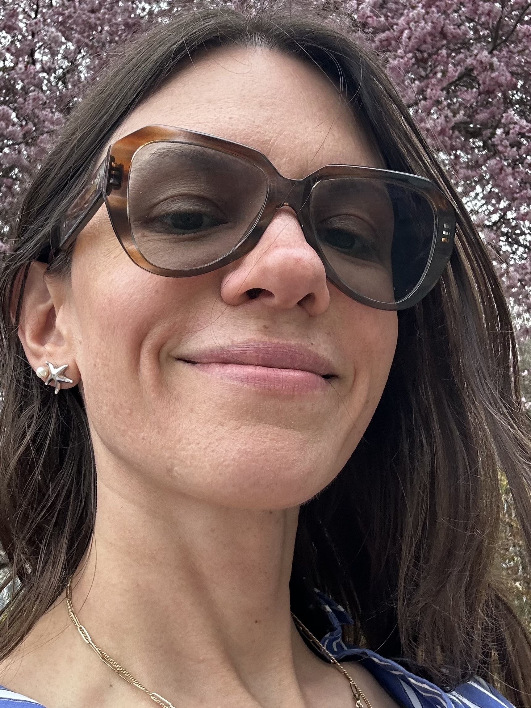 Julia Gall wears whimsical starfish studs