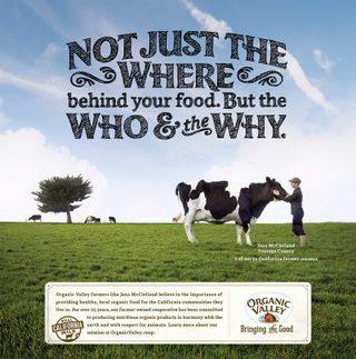 Solve’s print ad for Organic Valley uses real-life farmers to add authenticity