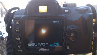 Partial Solar Eclipse in a Camera Viewfinder