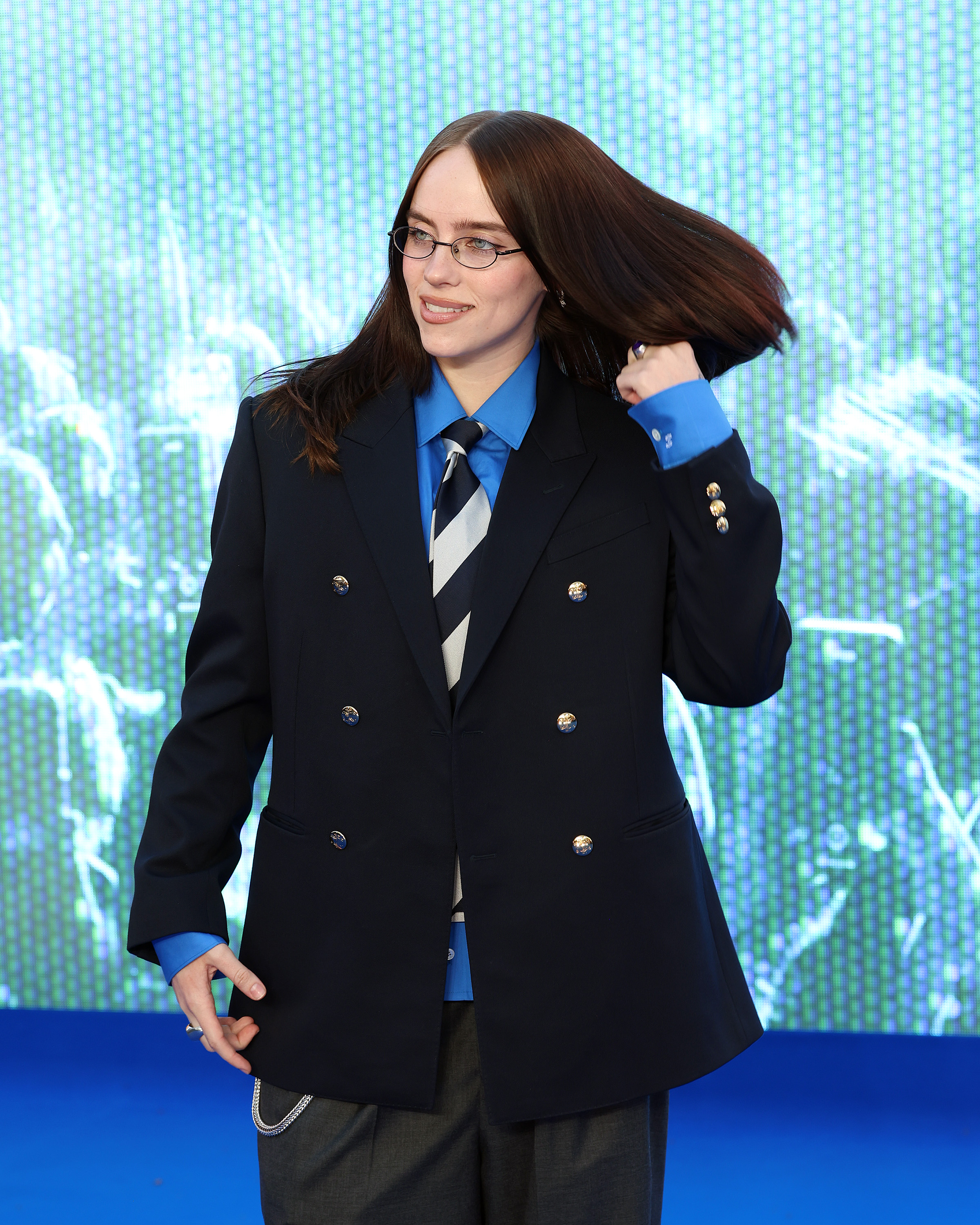 Billie Eilish attended the UK premiere of her Hit Me Hard and Soft tour documentary in black and white ballet sneakers