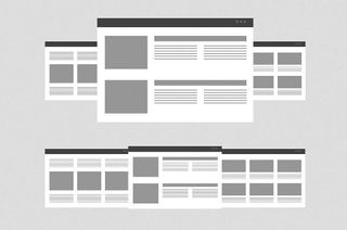 Our layout allows for graceful degradation of the design for browsers that don't support transforms (top) or that support 2D, but not 3D transforms (bottom)