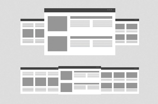 Our layout allows for graceful degradation of the design for browsers that don't support transforms (top) or that support 2D, but not 3D transforms (bottom)