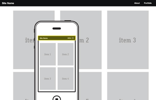 A menu icon link allows the user to tap to reveal a menu on small screens