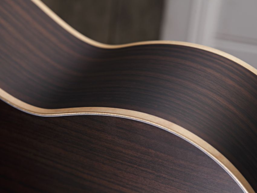 Binding and trim on the guitar is simply and elegantly executed.