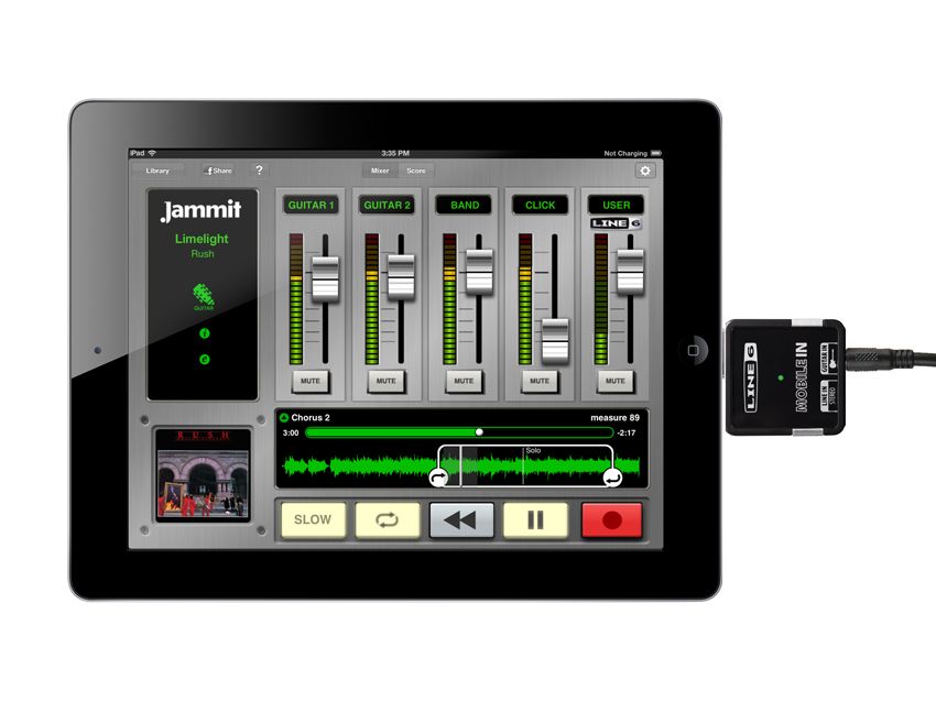 With Jammit software and the Line 6 Mobile In, you can be part of your favorite bands