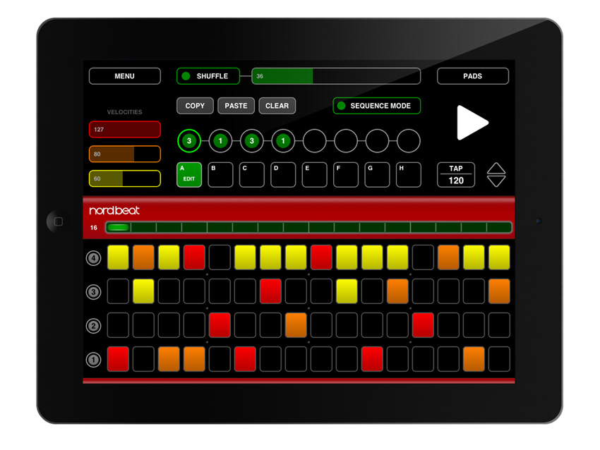 Clavia Nord Beat: straightforward step sequencing.