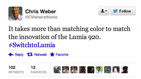 Chris Weber Nokia tweet