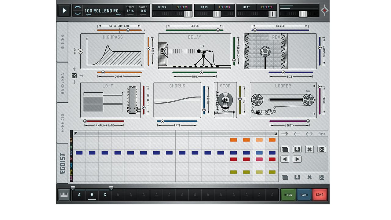 The Effects section is functionally and sonically like that of Sugar Bytes' Effectrix but with prettier controls