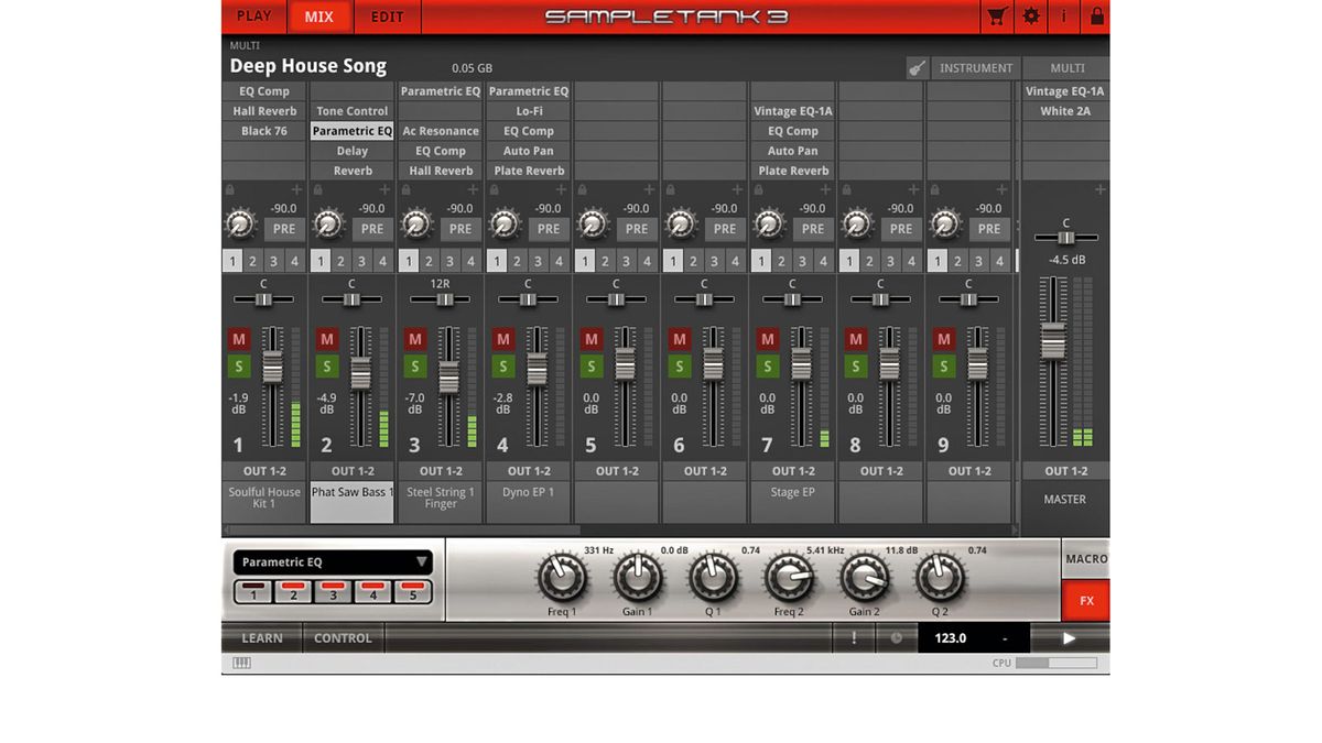 Now on its own page, the new Instrument Editor is far more user-friendly than in previous versions