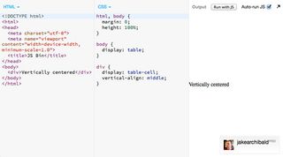 Archibald's method for centering in old browsers