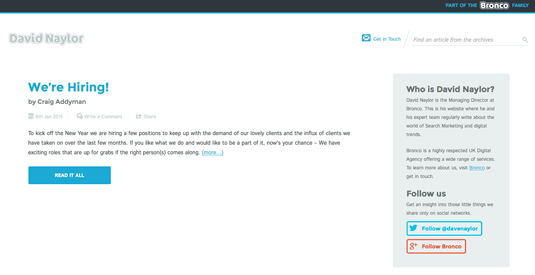 David Naylor has over 16 years experience in the SEO industry