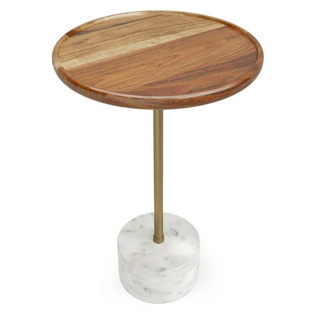 Simpli Home Becker Modern 15 Inch Wide Metal Side Table in Natural