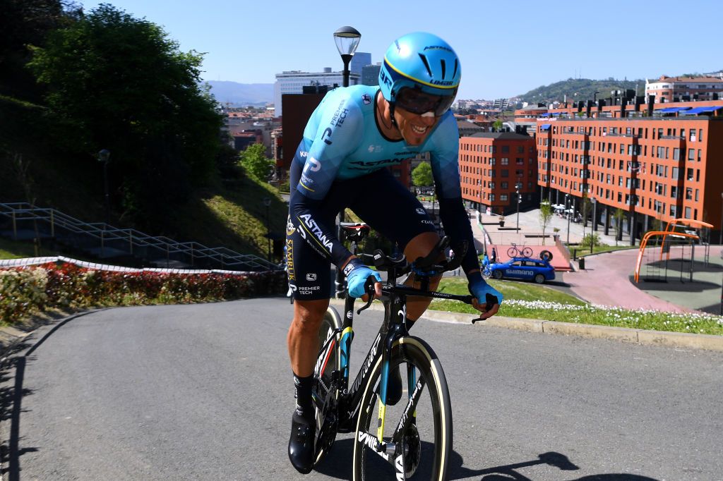 BILBAO SPAIN APRIL 05 Omar Fraile Matarranz of Spain and Team Astana Premier Tech during the 60th ItzuliaVuelta Ciclista Pais Vasco 2021 Stage 1 a 139km individual time trial from Bilbao to Bilbao itzulia ehitzulia ITT on April 05 2021 in Bilbao Spain Photo by David RamosGetty Images