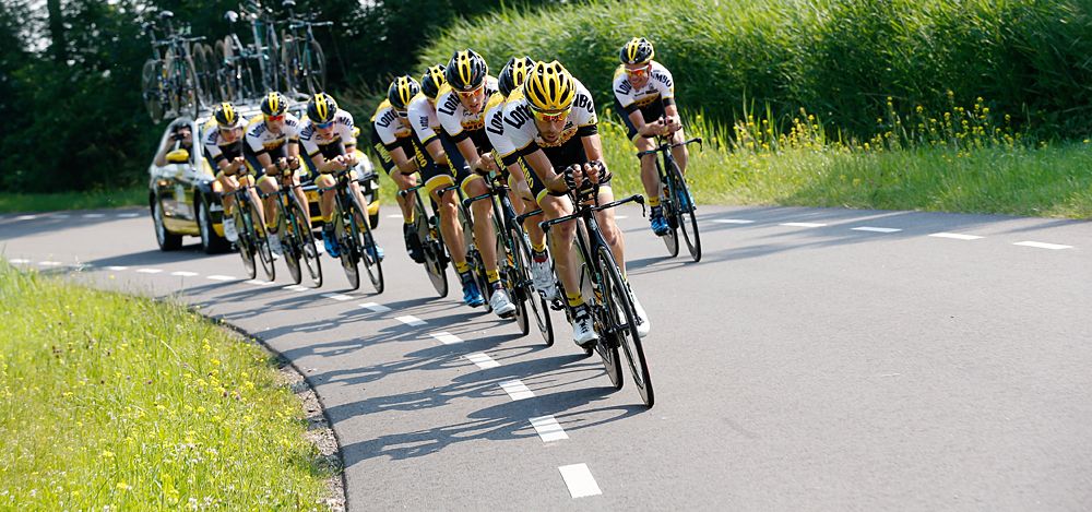 Laurens ten Dam leads LottoNL-Jumbo on a training ride