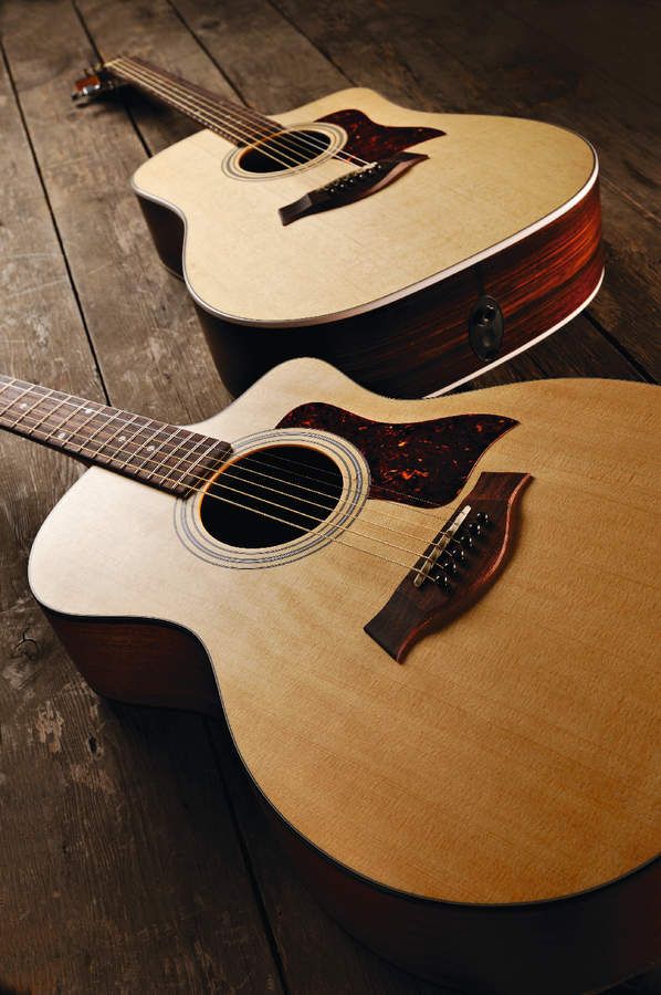 Taylor's 210ce (background guitar).