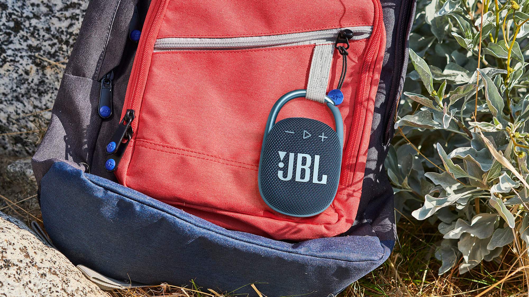 JBL Clip 4 on a backpack
