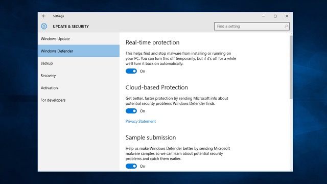 Access Windows Defender