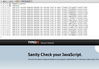 TypedJS running in the web console of Firefox