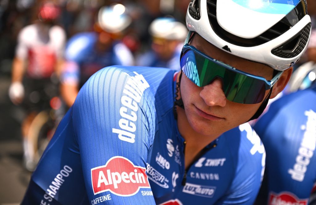 Alpecin Deceuninck teams Dutch rider Mathieu Van Der Poel awaits the start of the 5th stage of the 109th edition of the Tour de France cycling race 1537 km between Lille and Arenberg Porte du Hainaut in northern France on July 6 2022 Photo by Marco BERTORELLO AFP Photo by MARCO BERTORELLOAFP via Getty Images