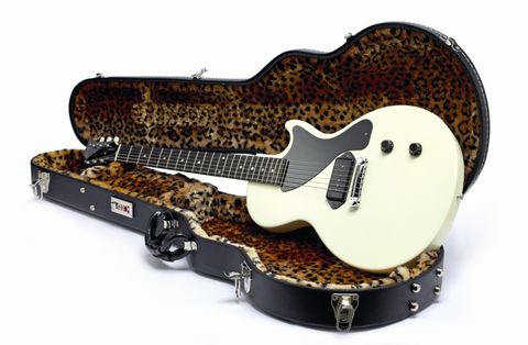 Billie Joe's leopard skin-lined case has as much wow factor as his new guitar