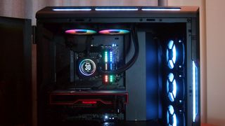 RGB lights inside the Corsair iCue 5000T RGB tower case